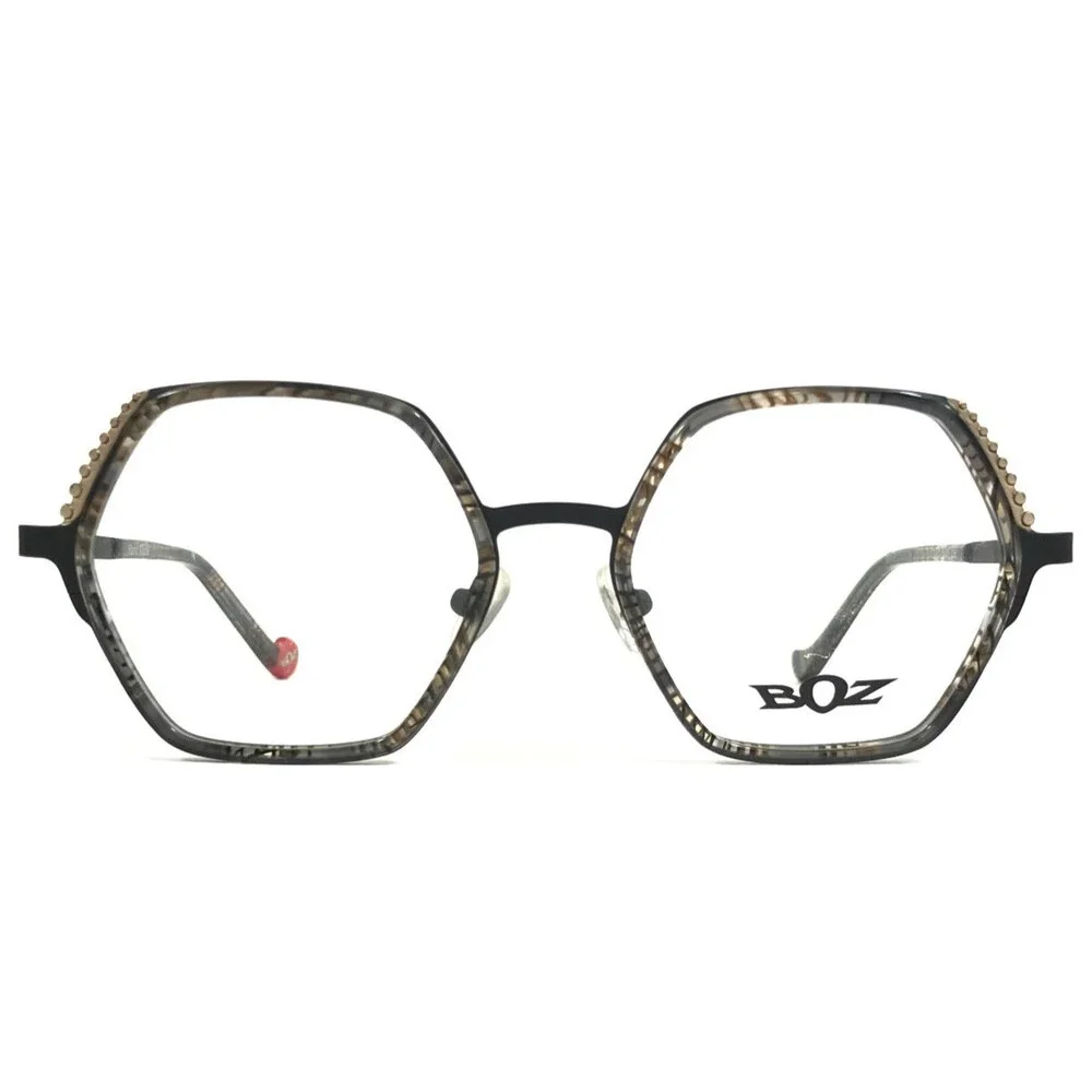 BOZ by J.F. Rey Eyeglasses Frames MADYSSON 0505 Brown Gold Hexagon 51-17-140